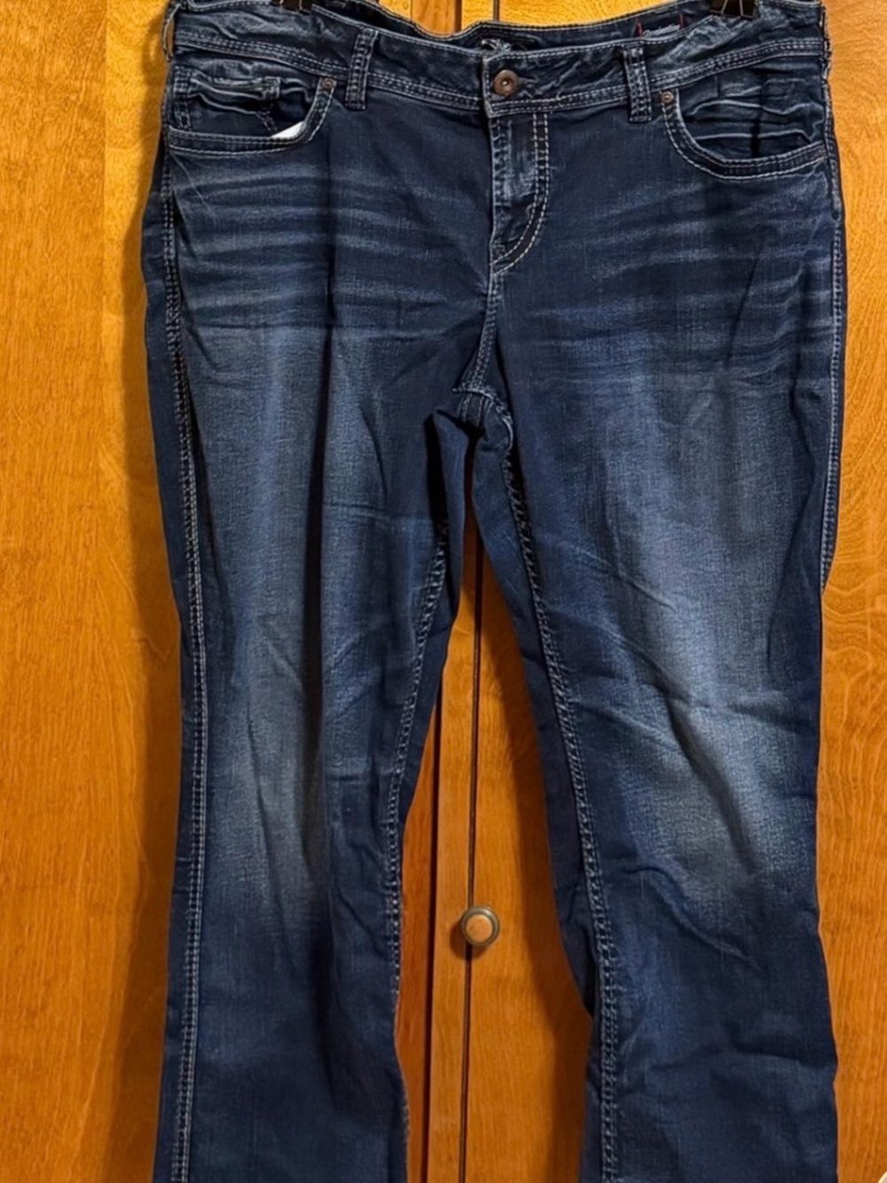 Silver Elyse Jeans Dark Blue Boot Cut Stretch Denim